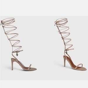 Kurt Geiger London Wrap-Tie Heeled Leather Sandals Shoes size 8